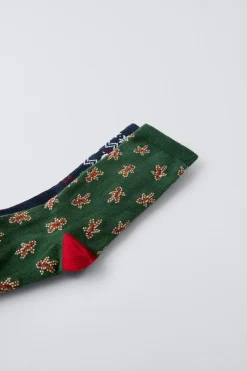 Niños ZARA 1½ - 6 Años·Ropa Interior / Calcetines|6 - 14 Años·Ropa Interior / Calcetines<PACK DOS CALCETINES ESTAMPADO GRECA Y MUÑECO GALLETA