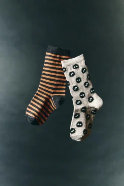 Niños ZARA 1½ - 6 Años·Ropa Interior / Calcetines|6 - 14 Años·Ropa Interior / Calcetines<PACK DOS CALCETINES RAYAS Y ARAÑAS