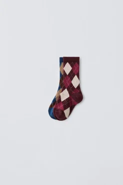 Niños ZARA 1½ - 6 Años·Ropa Interior / Calcetines|6 - 14 Años·Ropa Interior / Calcetines<PACK DOS CALCETINES ROMBOS