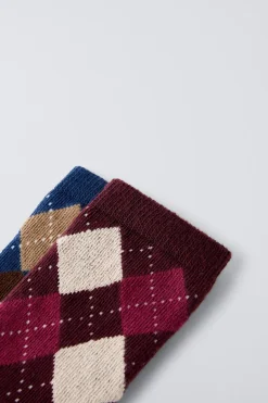 Niños ZARA 1½ - 6 Años·Ropa Interior / Calcetines|6 - 14 Años·Ropa Interior / Calcetines<PACK DOS CALCETINES ROMBOS