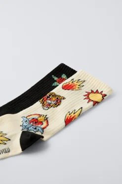 Niños ZARA 6 - 14 Años·Ropa Interior / Calcetines<PACK DOS CALCETINES X RICARDO CAVOLO