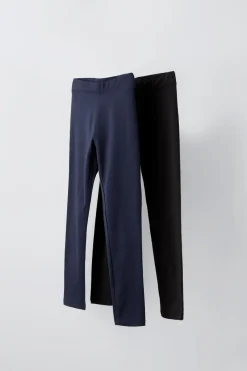Niños ZARA 6 - 14 Años·Pantalones|6 - 14 Años·Leggings<PACK DOS LEGGING LISOS