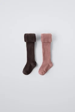 Niños ZARA 0 - 6 Meses·Ropa Interior / Pijamas|6 - 18 Meses·Accesorios / Calcetines<PACK DOS LEOTARDOS CANALÉ CAJITA