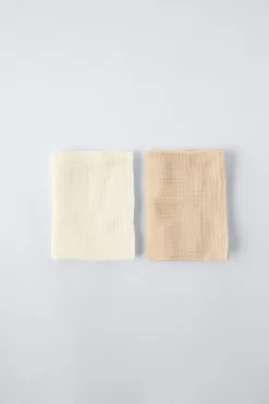 Niños ZARA 0 - 6 Meses·Básicos|6 - 18 Meses·Accesorios / Calcetines<PACK DOS MUSELINAS LISAS