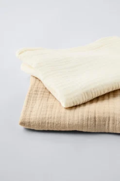 Niños ZARA 0 - 6 Meses·Básicos|6 - 18 Meses·Accesorios / Calcetines<PACK DOS MUSELINAS LISAS