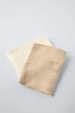 Niños ZARA 0 - 6 Meses·Básicos|6 - 18 Meses·Accesorios / Calcetines<PACK DOS MUSELINAS LISAS