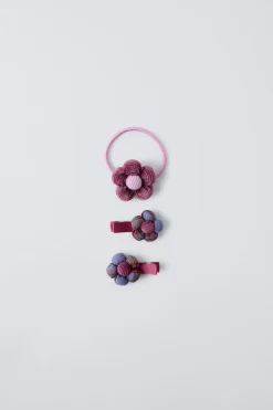 Niños ZARA 1½ - 6 Años·Accesorios|6 - 14 Años·Accesorios<PACK GOMA Y CLIPS FLOR PANA