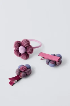 Niños ZARA 1½ - 6 Años·Accesorios|6 - 14 Años·Accesorios<PACK GOMA Y CLIPS FLOR PANA
