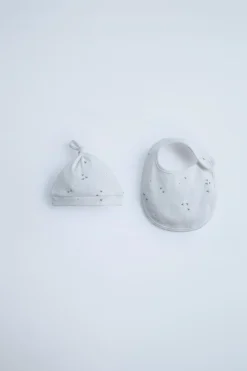 Niños ZARA 0 - 6 Meses·Homewear|0 - 6 Meses·Básicos<PACK GORRO Y BABERO RIB ESTAMPADO
