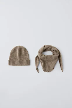 Niños ZARA 1½ - 6 Años·Accesorios|6 - 14 Años·Punto<PACK GORRO Y PAÑUELO 100% CASHMERE