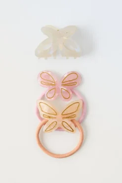 Niños ZARA 1½ - 6 Años·Accesorios|6 - 14 Años·Accesorios<PACK PINZA Y COLETEROS MARIPOSAS