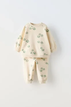 Niños ZARA 0 - 6 Meses·Leggings / Polainas|0 - 6 Meses·Básicos<PACK SUDADERA Y PANTALÓN ESTAMPADO