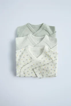 Niños ZARA 0 - 6 Meses·Bodies / Camisas|0 - 6 Meses·Ropa Interior / Pijamas<PACK TRES BODIES KIMONO ESTAMPADO