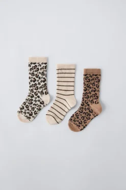 Niños ZARA 1½ - 6 Años·Ropa Interior / Calcetines|6 - 14 Años·Ropa Interior / Calcetines<PACK TRES CALCETINES ANIMAL PRINT