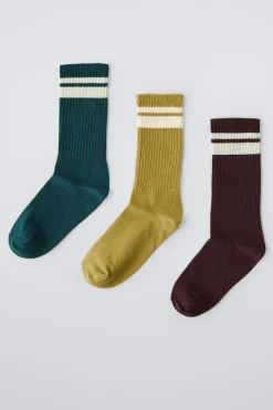 Niños ZARA 1½ - 6 Años·Ropa Interior / Calcetines|6 - 14 Años·Ropa Interior / Calcetines<PACK TRES CALCETINES BANDAS