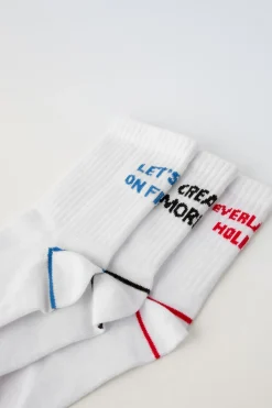 Niños ZARA 1½ - 6 Años·Ropa Interior / Calcetines|6 - 14 Años·Ropa Interior / Calcetines<PACK TRES CALCETINES DEPORTIVOS TEXTO
