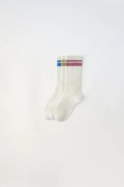 Niños ZARA 1½ - 6 Años·Ropa Interior / Calcetines|6 - 14 Años·Ropa Interior / Calcetines<PACK TRES CALCETINES LARGOS BANDAS
