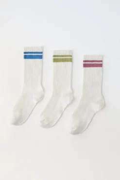 Niños ZARA 1½ - 6 Años·Ropa Interior / Calcetines|6 - 14 Años·Ropa Interior / Calcetines<PACK TRES CALCETINES LARGOS BANDAS