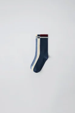 Niños ZARA 1½ - 6 Años·Ropa Interior / Calcetines|6 - 14 Años·Ropa Interior / Calcetines<PACK TRES CALCETINES LARGOS BANDAS