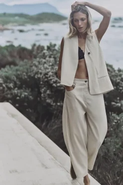 Fashion PANTALÓN ABULLONADO RAYAS ZW COLLECTION Mujer Pantalones