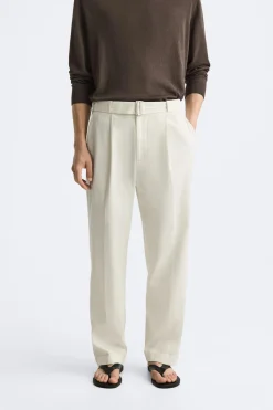 Clearance PANTALÓN ALGODÓN - LINO CINTURÓN Hombre Pantalones