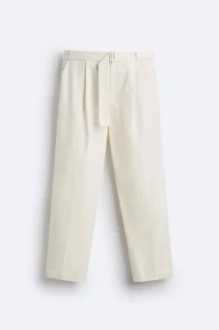 Clearance PANTALÓN ALGODÓN - LINO CINTURÓN Hombre Pantalones