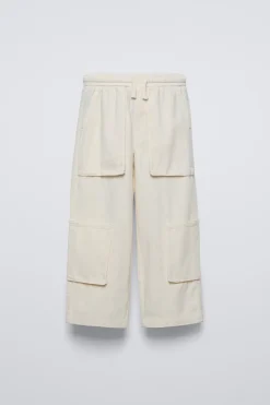 Niños ZARA 6 - 14 Años·Pantalones<PANTALÓN ALGODÓN LINO BOLSILLOS