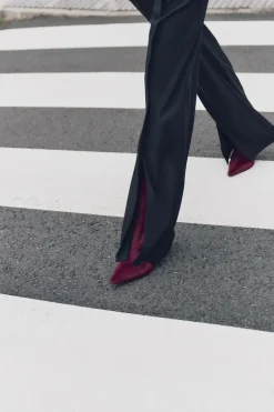 Outlet PANTALÓN ANCHO BAJO ABERTURAS Mujer Pantalones