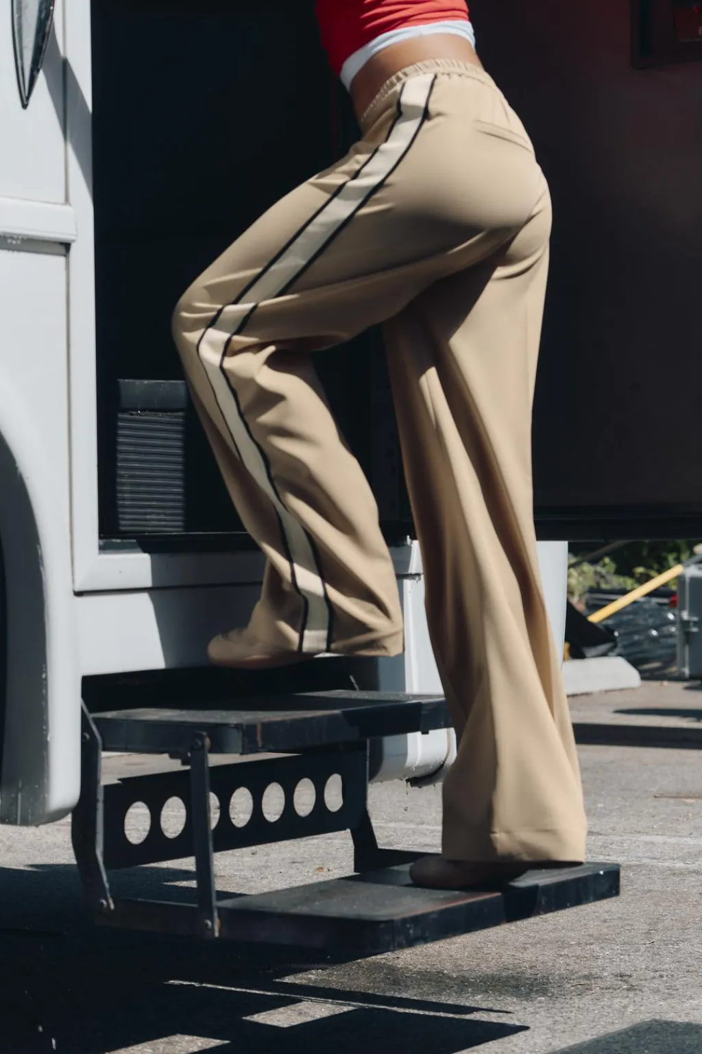 Clearance PANTALÓN ANCHO BANDA LATERAL Mujer Pantalones