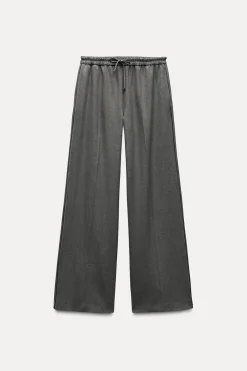 Hot PANTALÓN ANCHO BANDA LATERAL Mujer Pantalones