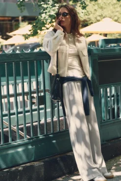 Clearance PANTALÓN ANCHO BANDA LATERAL Mujer Pantalones