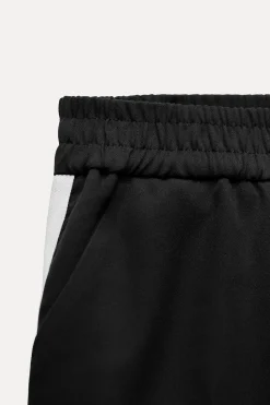 Fashion PANTALÓN ANCHO BANDA LATERAL Mujer Pantalones|Sudaderas / Joggers