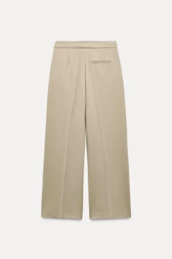 Best PANTALÓN ANCHO CINTURA DOBLE Mujer Pantalones