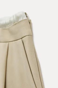 Best PANTALÓN ANCHO CINTURA DOBLE Mujer Pantalones