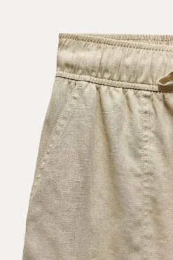 New PANTALÓN ANCHO CON LINO Mujer Pantalones