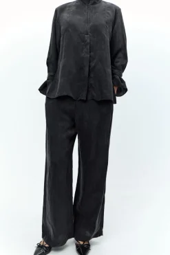 Sale PANTALÓN ANCHO CREMALLERAS Mujer Pantalones