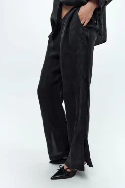 Sale PANTALÓN ANCHO CREMALLERAS Mujer Pantalones