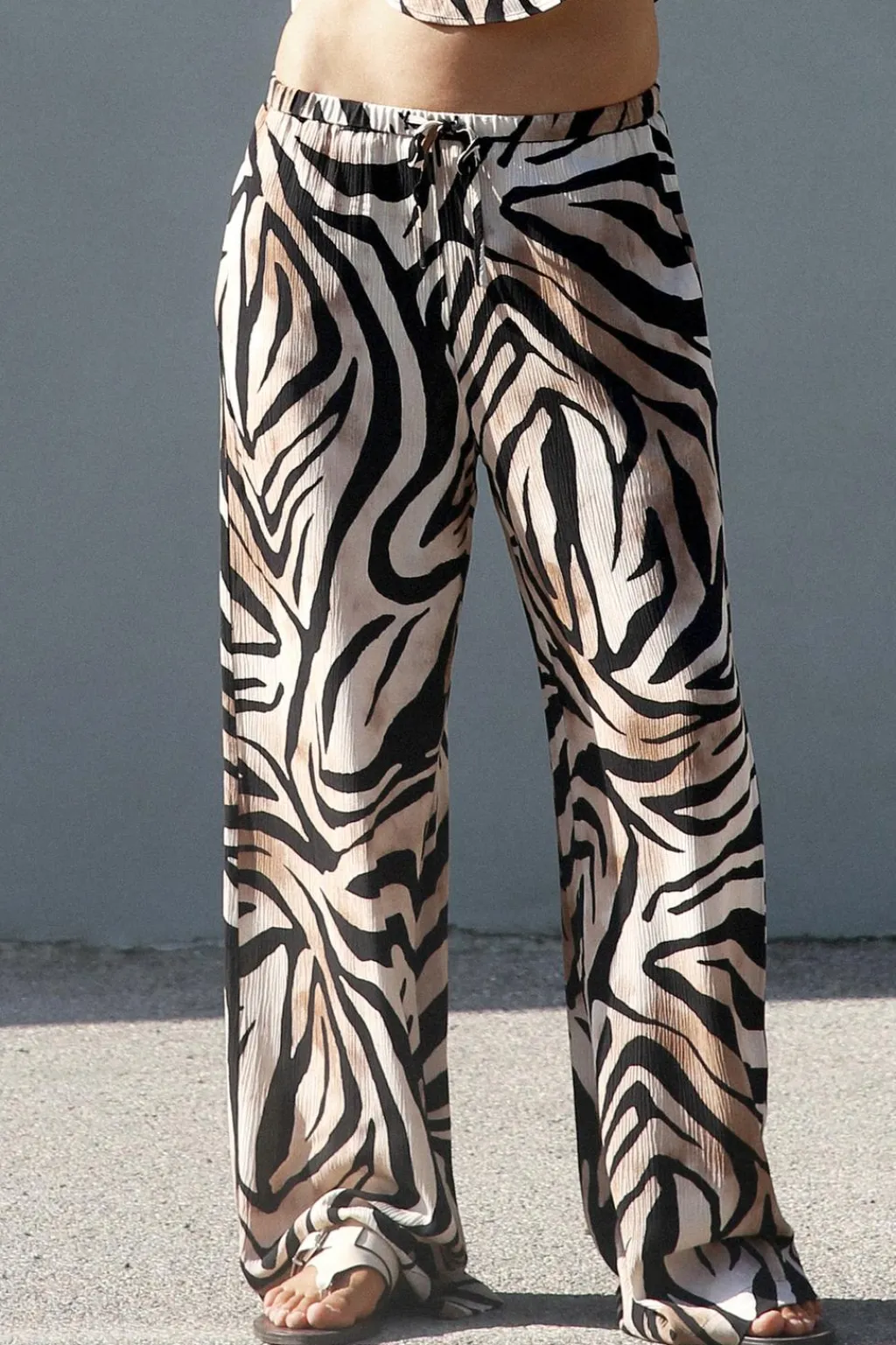 Clearance PANTALÓN ANCHO ESTAMPADO ANIMAL Mujer Pantalones