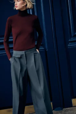 Hot PANTALÓN ANCHO PINZAS Mujer Pantalones