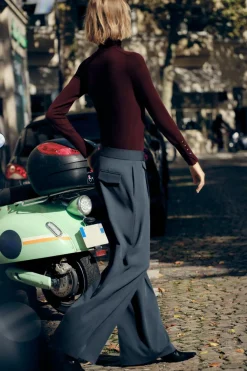 Hot PANTALÓN ANCHO PINZAS Mujer Pantalones