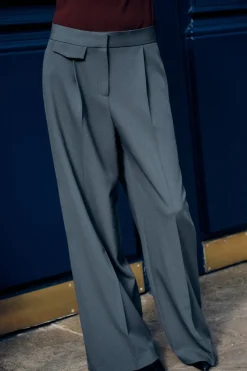 Hot PANTALÓN ANCHO PINZAS Mujer Pantalones