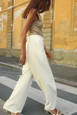 Fashion PANTALÓN ANCHO PINZAS Mujer Pantalones