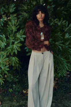 New PANTALÓN ANCHO PLIEGUES Mujer Pantalones