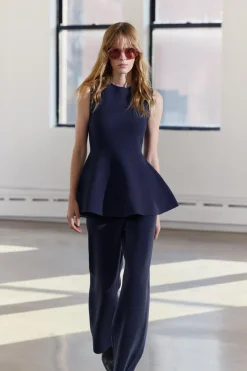 Discount PANTALÓN ANCHO PUNTO Mujer Pantalones|Cárdigan / Jerséis