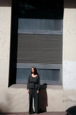 Hot PANTALÓN ANCHO PUNTO SOFT Mujer Pantalones