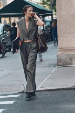 Outlet PANTALÓN ANCHO RAYA DIPLOMÁTICA Mujer Pantalones