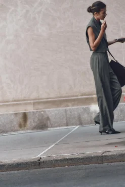 Outlet PANTALÓN ANCHO RAYA DIPLOMÁTICA Mujer Pantalones