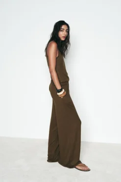 Best PANTALÓN ANCHO RÚSTICO Mujer Pantalones