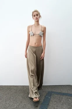 Discount PANTALÓN ANCHO SATINADO Mujer Pantalones