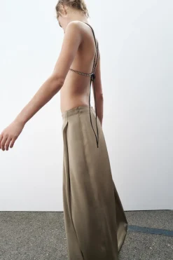 Discount PANTALÓN ANCHO SATINADO Mujer Pantalones